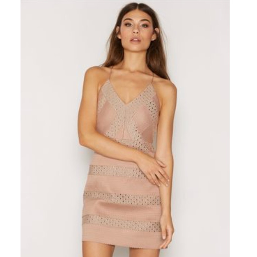 TopShop Nude Bandage Studded Party Mini Dress